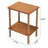 2 Tier Wood End Table, Outdoor Side Table With Storage Shelf, Small Patio Coffee Table, Weather Resistant End Table For Indoor Outdoor Balcony Lawn Pool, Teak Finish