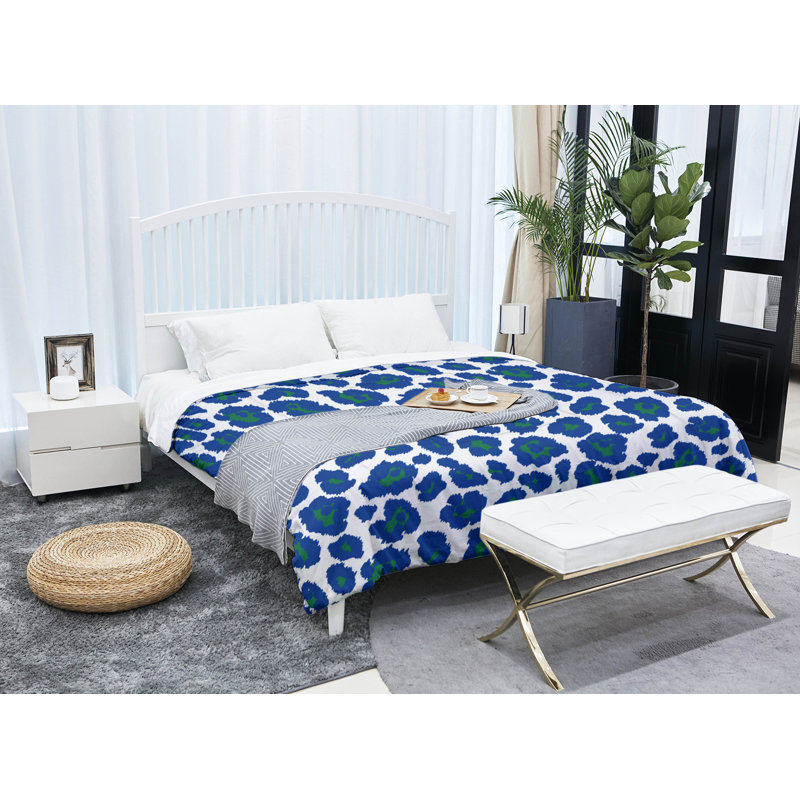 Polyester Animal Print Comforter, King Comforter, Blue/Green