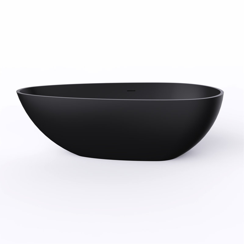 Baignoire de trempage autoportante à surface solide de 67 pouces pour salle de bain