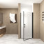 Porte de douche pivotante 24 po x 72 po, cadre en aluminium, demi-cadre, verre trempé de 1/4 po (6 mm)