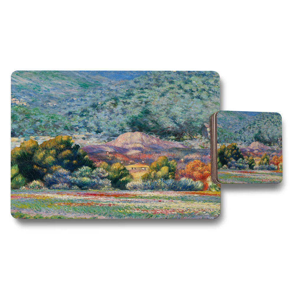 Impressionist Landscape Placemat and Coaster Set Artwork