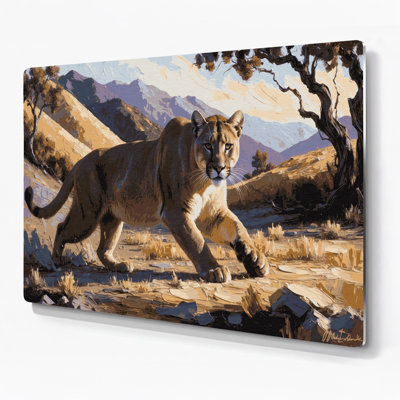 Big Cats California Mountain Lion Brown Metal Wall Art