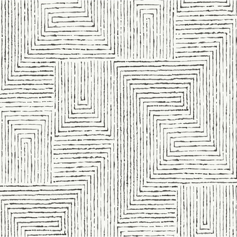 Ink Peel & Stick Geometric Roll, Black