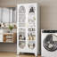 Grande armoire de rangement moderne avec portes en verre et 4 tablettes réglables pour la cuisine et la salle à manger-786358890