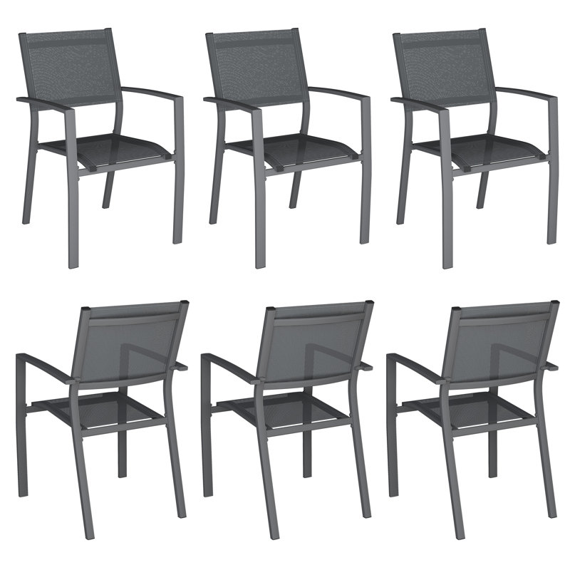 Chaise de patio en métal toutes saisons, Kaki