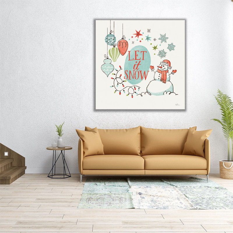 Retro Christmas V - reproduction d'art sur toile, H 12 po x l 12 po