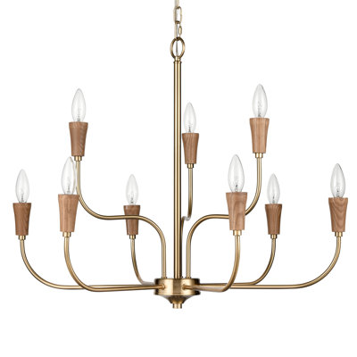 Inga 29'' Wide 9-Light Chandelier - Brass