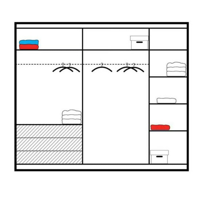 Manufactured Wood Wardrobe, White/Black