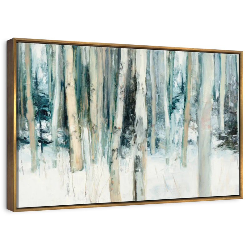 Winter Woods III, 25 po x 17 po, Cadre flottant doré
