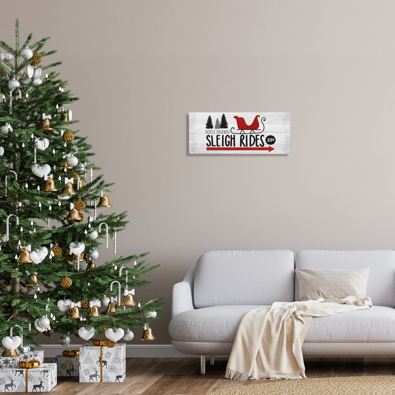 «Sleigh Rides» Rustic Grain, Toile tendue, H 10 po x l 24 po x P 1,5 po