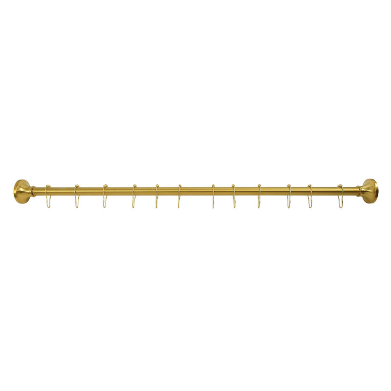 Kingston Brass Edenscape 60-Inch to 72-Inch Stainless Steel Adjustable Straight Fixed Shower Curtain Rod with Rings