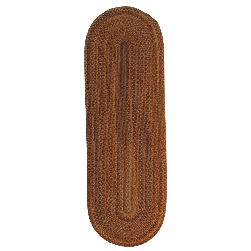 Tapis rouille en laine tressée à la main Rustica, Ovale 11 pi x 14 pi