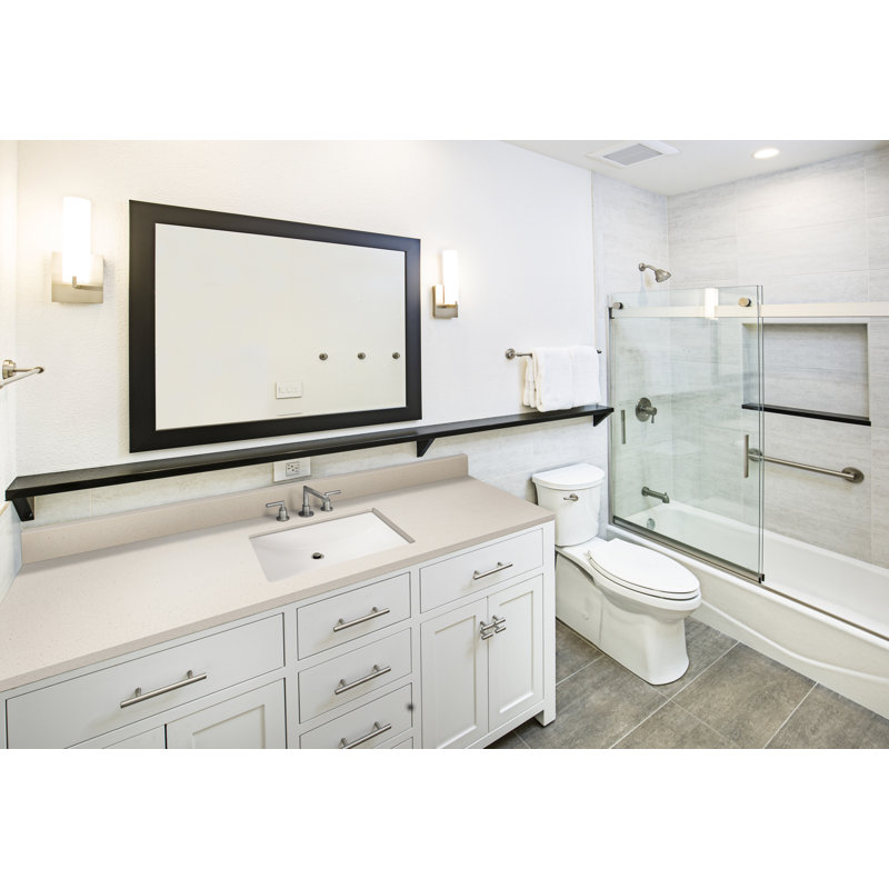Iced White 61" Engineered Marble Vanity Top with Single Sink