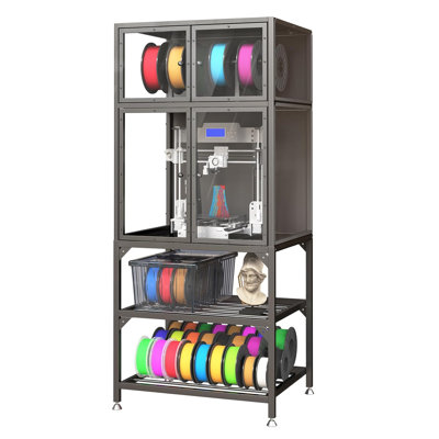 Hokku Designs Professional 3D Printer Silent Workbench-Equipped With Double-Layer 3D Printer Consumables Storage Rack And Wide Desktop, Dust-Proof Design, Bearing 1