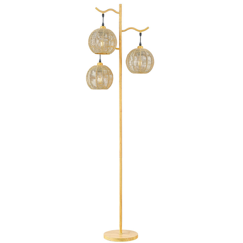 Gryselda 64.7'' Tree Floor Lamp, Oak