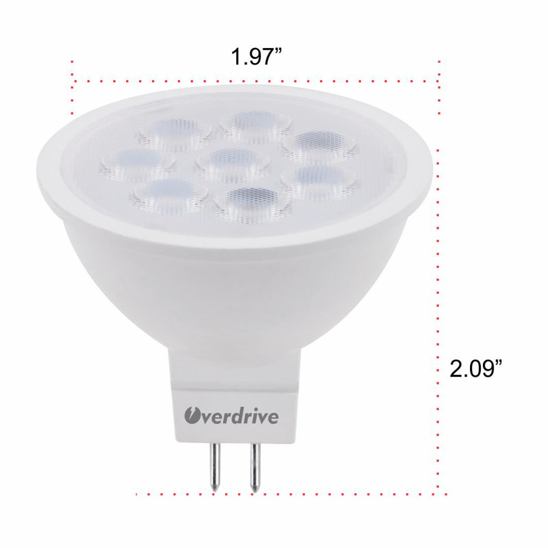 50incandescent de 7 watts (puissance équivalente en watts), del de mr16, gu pour ampoule à intensité réglable 5,3/à deux broches