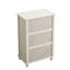 Rangement moderne cannelé à 5 tiroirs avec poignées en métal pour rangement de chambre à coucher et de salon Beige
