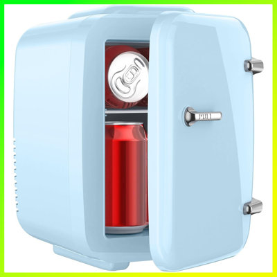 Mini réfrigérateur 4L / 6 canettes - Refroidisseur et réchauffeur thermoélectrique compact pour les soins de la peau, la chambre à coucher, le bureau, le dortoir ou la voiture | Refroidissement portatif 110V AC / 12V DC