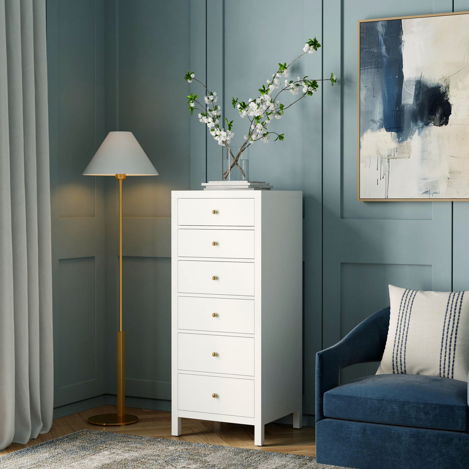 Celine 22" Acacia Dresser, Textured White