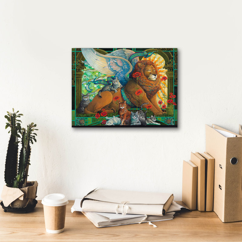 «The Protector» par David Galchutt, art mural sur toile, H 12 po x l 16 po x P 0,75 po