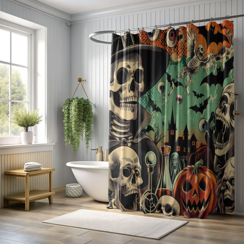 Scary Pop - 1 Piece Standard Shower Curtain, H 74 po x l 71 po