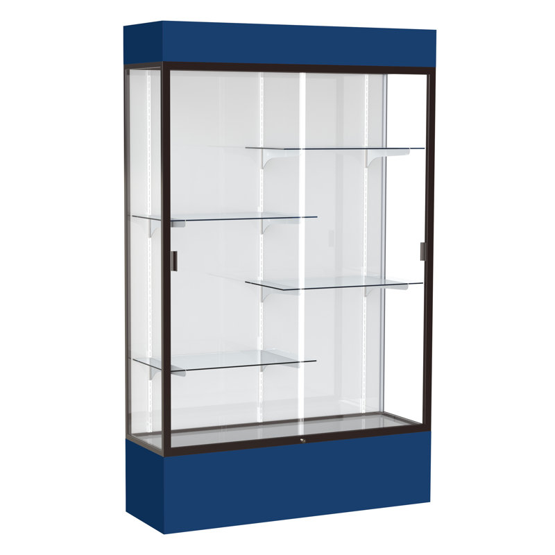 Ghent Spirit Series 80'' H x 48'' W Purple Wood Display Case with Dark Bronze Frame