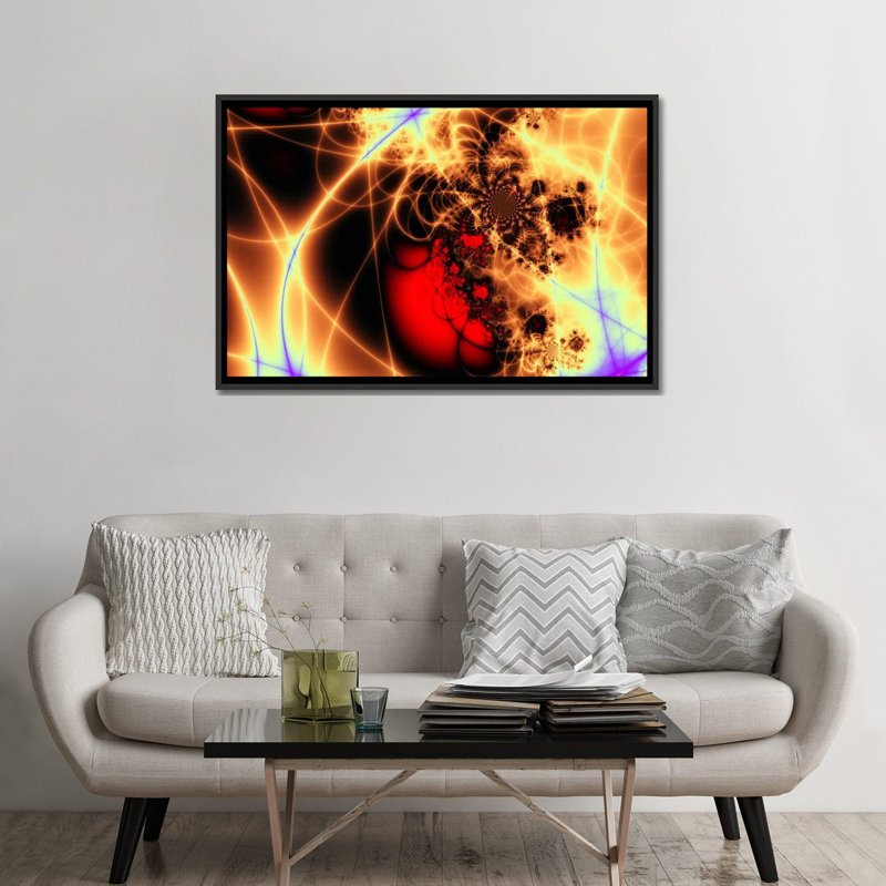 «Digital Beating Heart», impression sur toile, H 18 po x l 26 po x P 1,5 po, Toile encadrée noire, Pas de tapis
