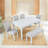 Wooden Dining Rectangular Table with Bench, Kitchen Table with Bench for Small Space-1343795633-1343795634-1343795637