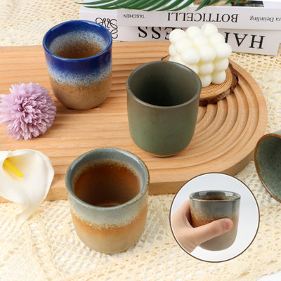 Tasse en céramique à texture marbrée d'inspiration orientale 7,44 oz (multicolore)