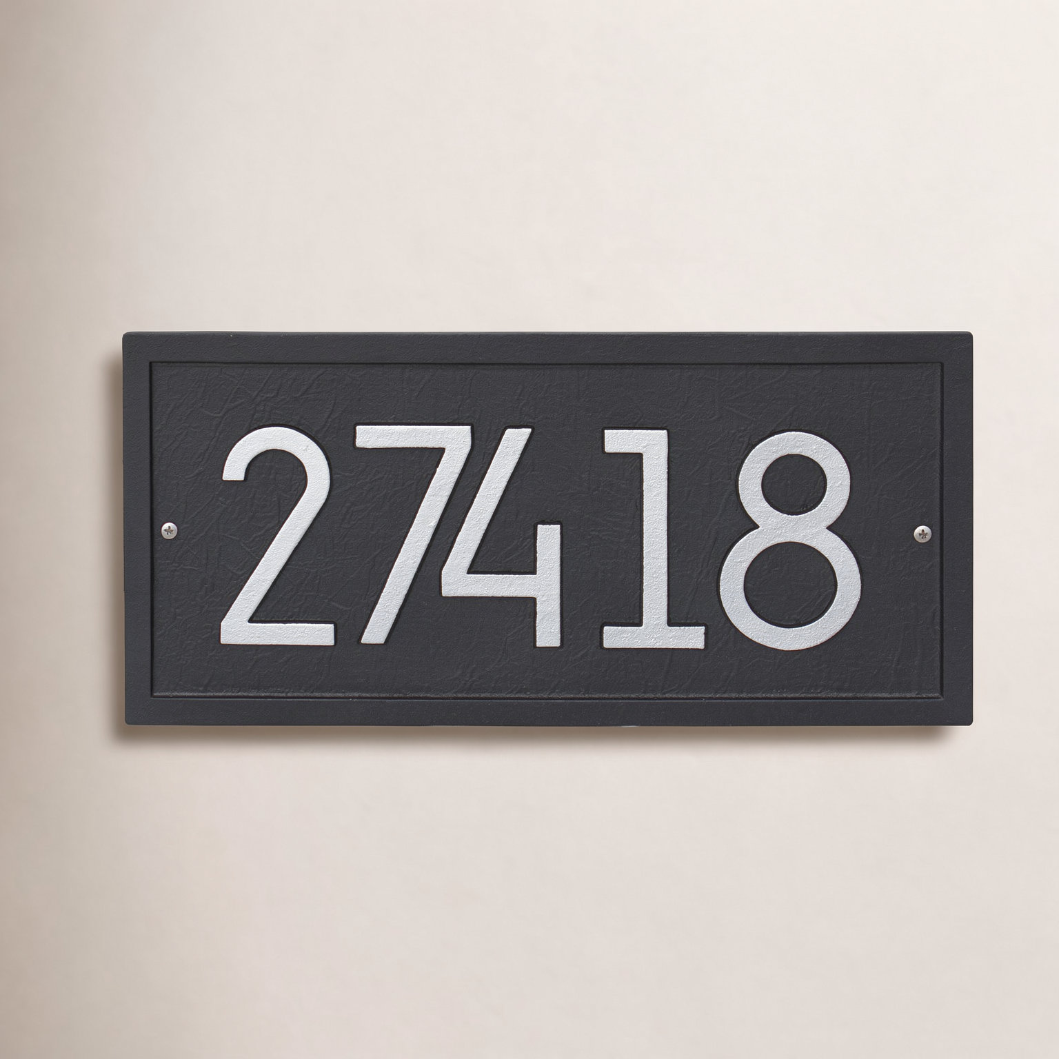 Address Plaque, Black/Silver, Yes