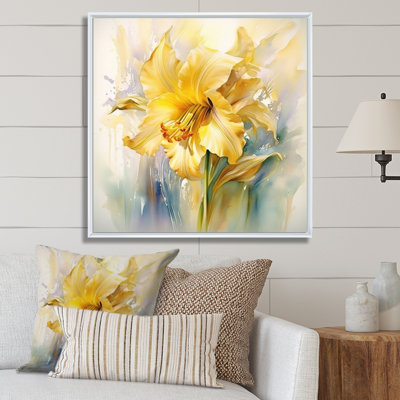 «Yellow Green Daffodils Natures Impression» sur toile