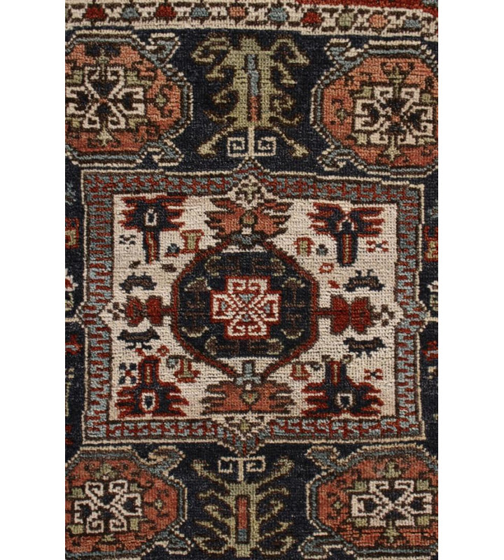 Rug & Kilim’S Tribal Square Rug In Red And Blue Geometric Pattern, Rectangle 10' x 14'