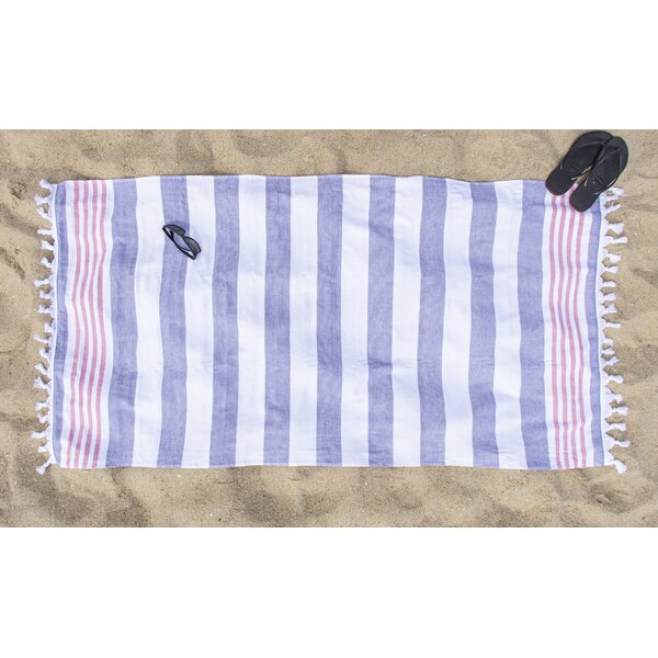 Beachcrest Home Delmer Cotton Oversized Cabana Stripe Beach Towels