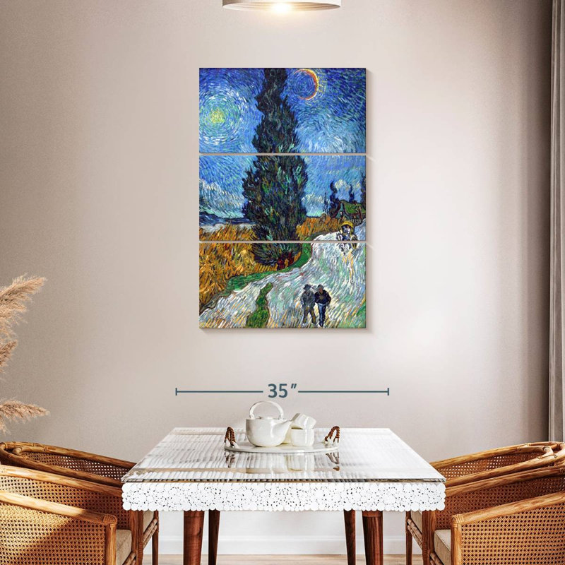 Mehar Road avec cyprès et étoile, H 45 po x l 28 po