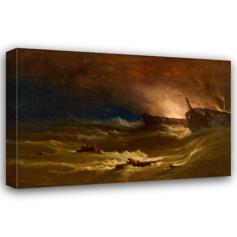 «Tragedy at Sea» par George Inness - Art mural sur toile tendue avec châssis, H 24 po x l 17 po