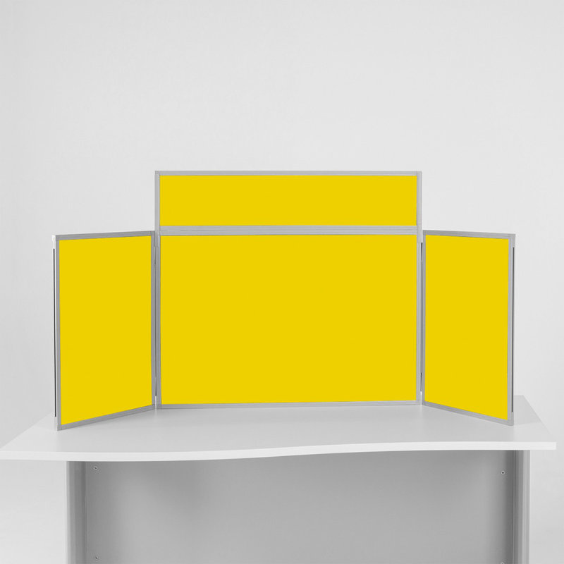 Free-Standing Reversible Bulletin Board 80cm H x 180cm W, Yellow