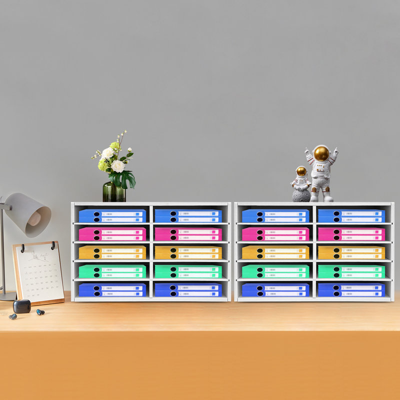 5-Tier Stackable Office File Paper Storage Cabinet, White