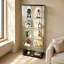 Vitrine à 5 niveaux en verre trempé avec lumières DEL, portes doubles verrouillables, télécommande, dispositif anti-chute et 5 tablettes pour le salon, la chambre à coucher, le bureau ou les collections-546578080
