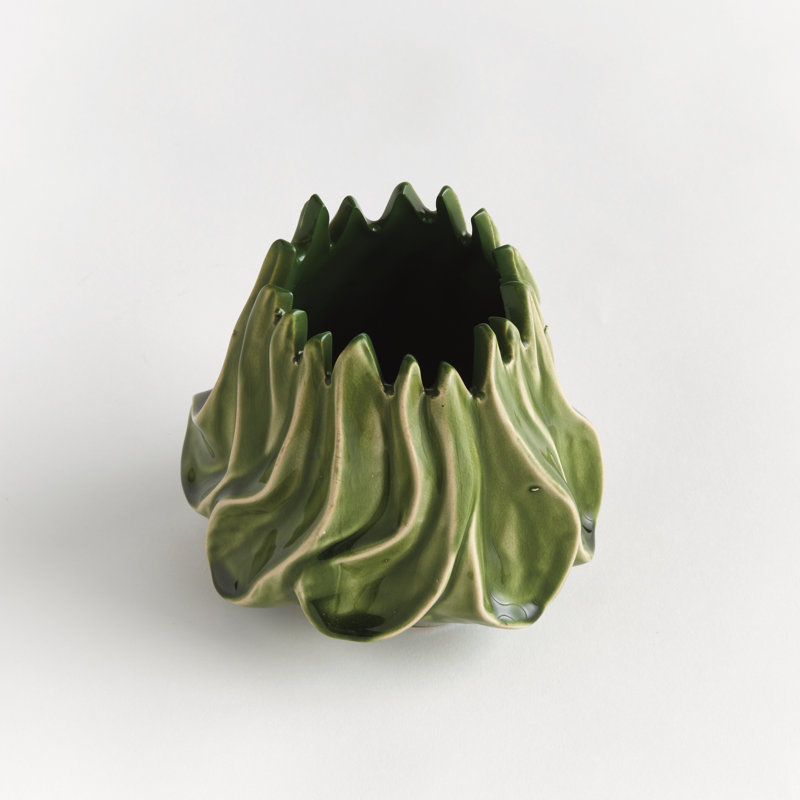 Callista Handmade Clay Table Vase, 6.5" H x 6" W x 6" D
