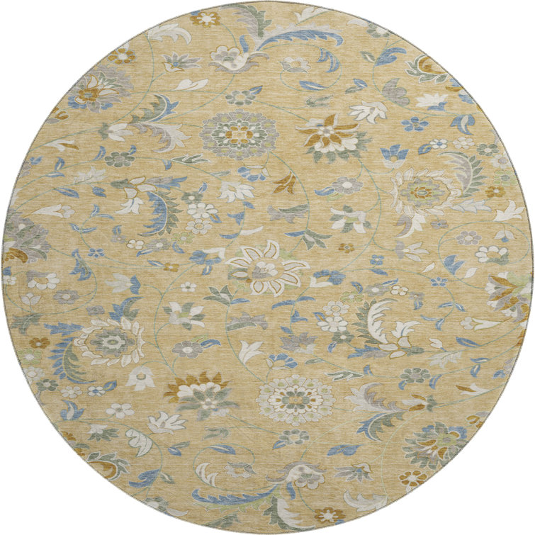 Premium Machine Washable Goulven AMF1006 Floral Rug