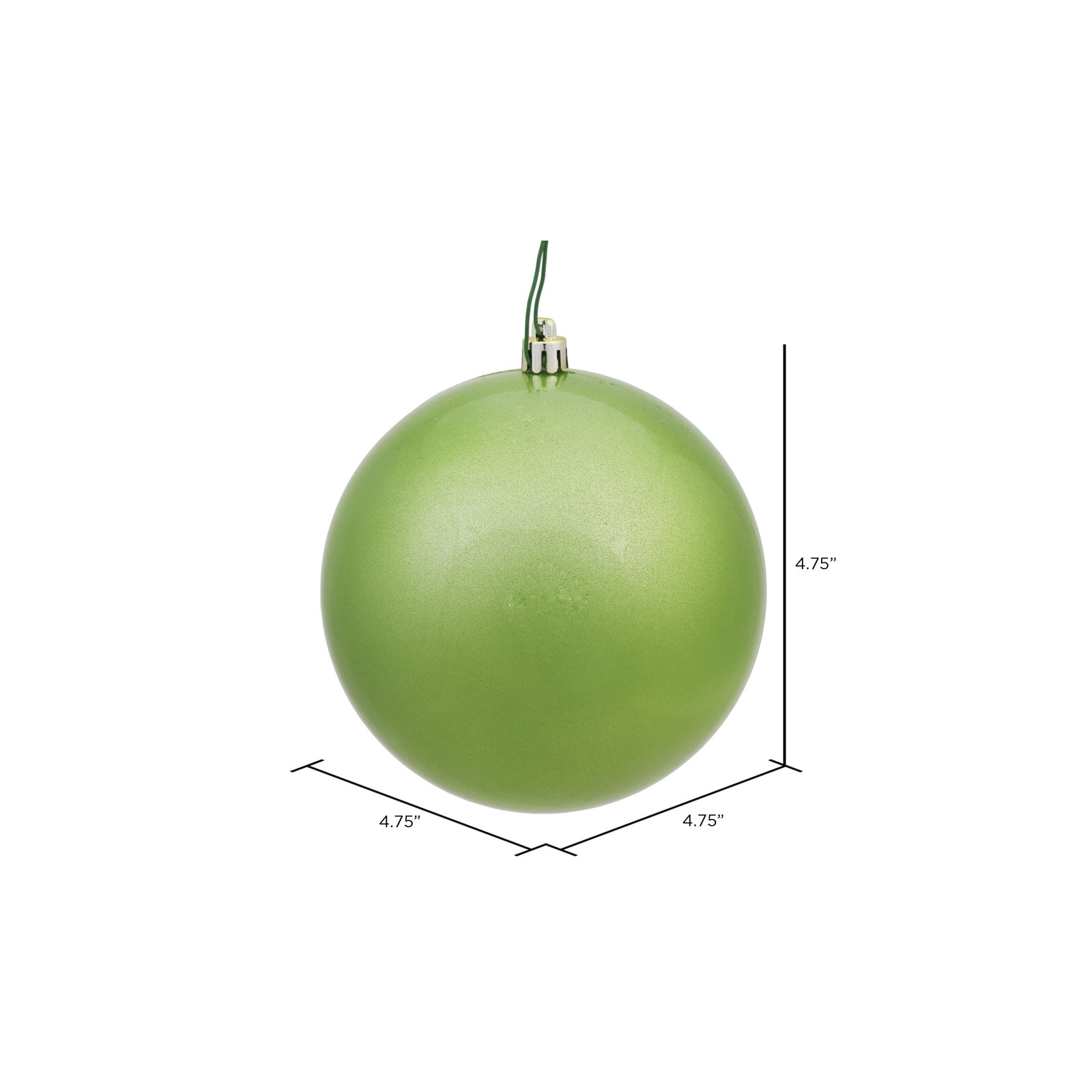 Christmas Ball Ornament, 4.75" H x 4.75" W x 4.75" D, Candy Celadon