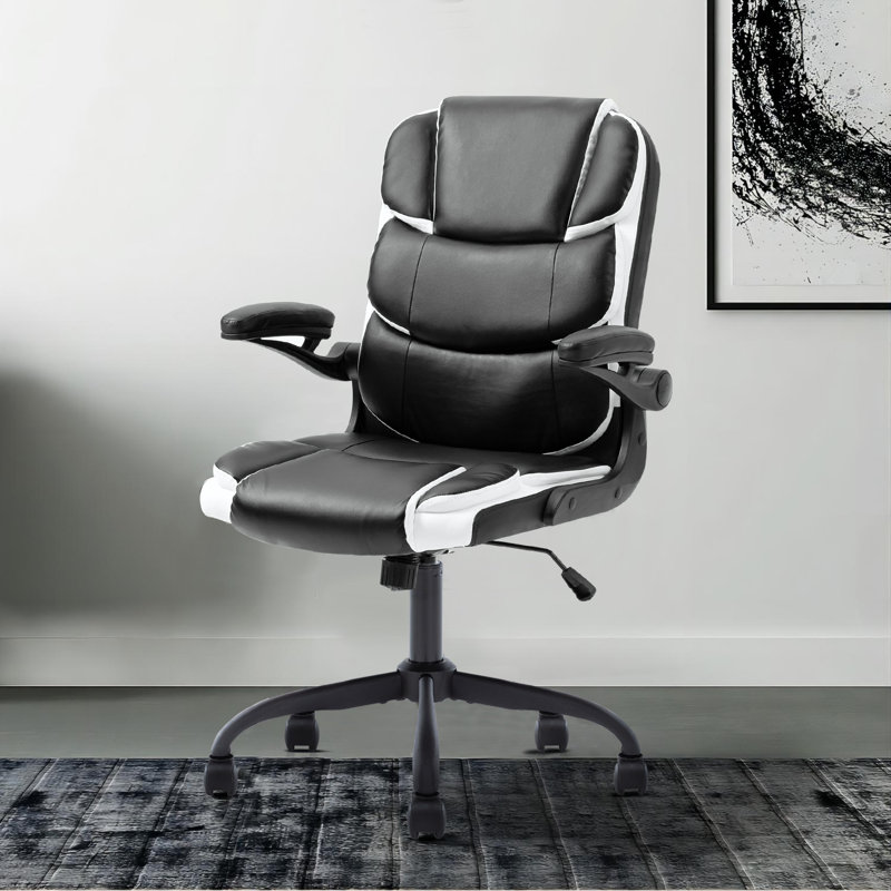 Fauteuil de direction en similicuir, Noir