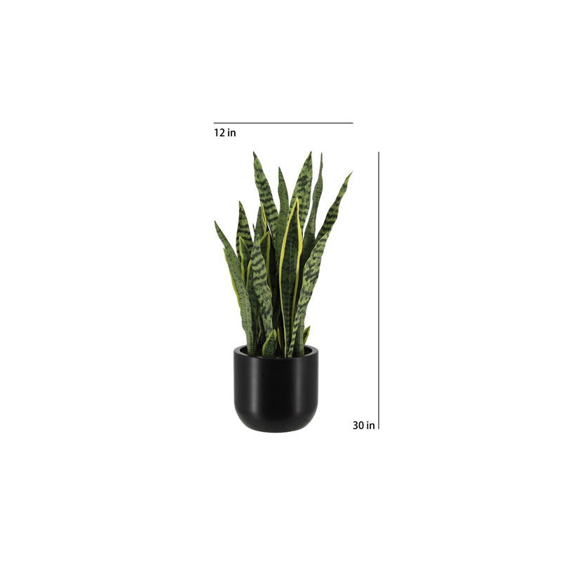 30" Artificial Snake Plants in Black Pots