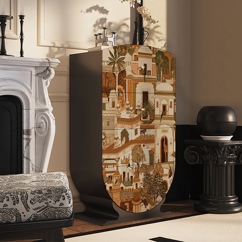 Armoire décorative French Home, Noir, noir, noir, noir