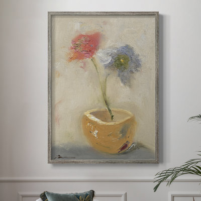 «Teacup Flowers», reproduction encadrée - bois massif