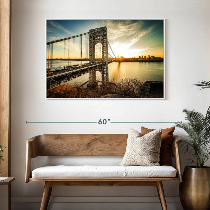 Pont George Washington NJ, Cadre flottant blanc, 46 po x 31 po