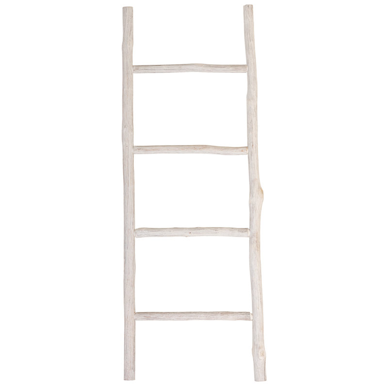 WHITE WOODEN SHELF LADDER