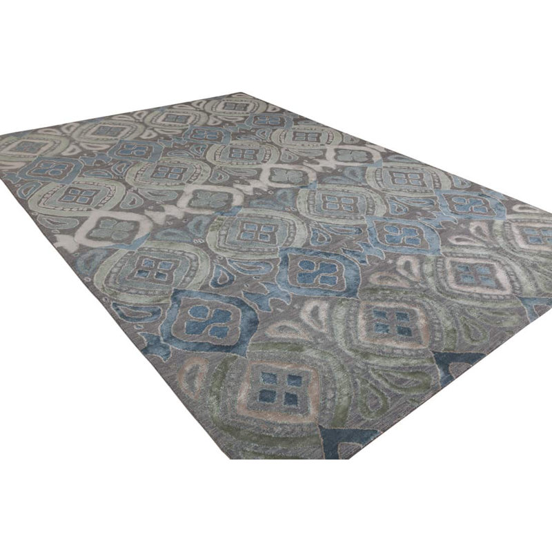 Bali Geometric Area Rug in Blue, Rectangle 10' x 14'