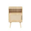 Table de chevet en rotin de 22,83 po de hauteur, table d'appoint avec tablette ouverte, table de bout décorative avec pieds en bois massif pour chambre à coucher, dortoir et petits espaces