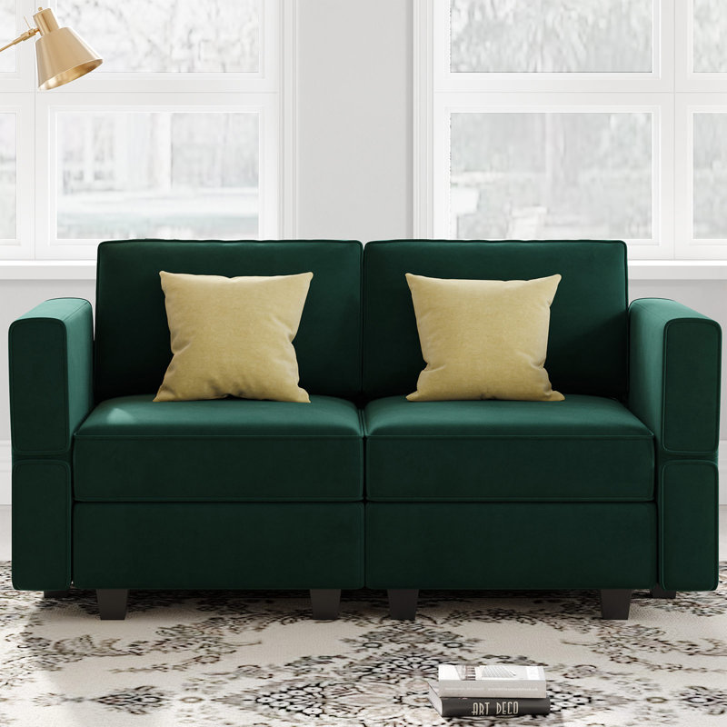 Canapé modulaire rembourré 3 pièces Nakash, Vert
